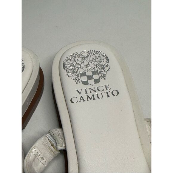 VINCE CAMUTO AMBRIDIL LADIES SIZE 8,5 LEATHER WHITE SANDALS SHOES TOE LOOP - Picture 3 of 9
